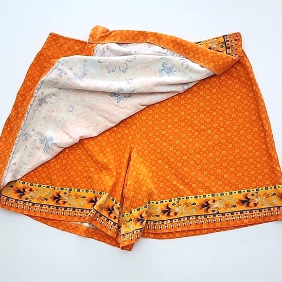 Coldwater Creek Cotton Orange  Floral Pattern Skort Size PL - Picture 6 of 12